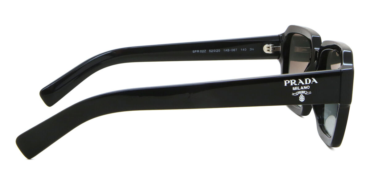 Prada PR 02ZS 1AB06T Square Black Sunglasses | SmartBuyGlasses Canada