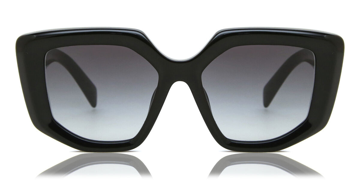 PRADA ちびゃん Prada PR 14ZSF Asian Fit 1AB09S Geometric Black Sunglasses