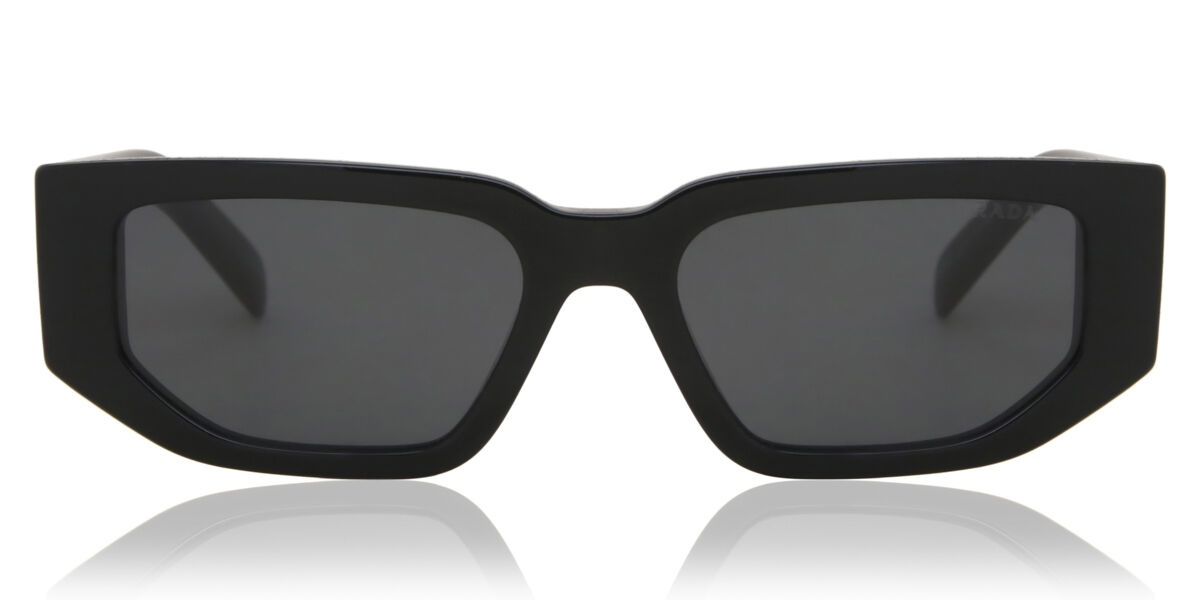 Prada PR 09ZS 1AB5S0 Rectangle Black Sunglasses | SmartBuyGlasses