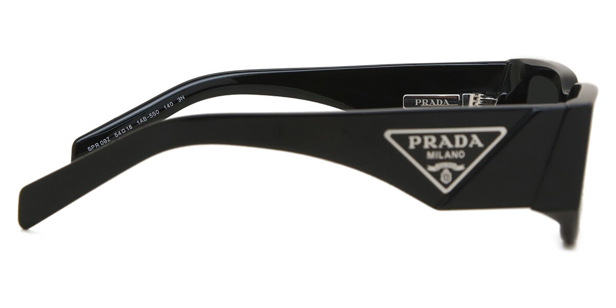 Prada PR 09ZS 1AB5S0 Rectangle Black Sunglasses | SmartBuyGlasses
