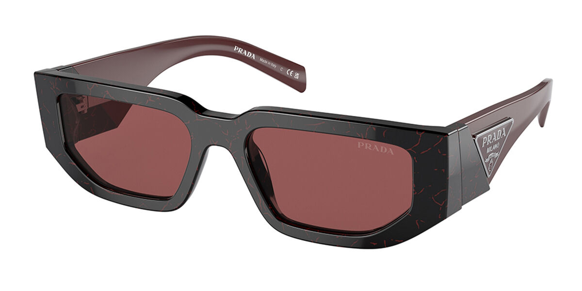 Prada PR 09ZSF Asian Fit 19D5S0 Rectangle Black Yellow Marble