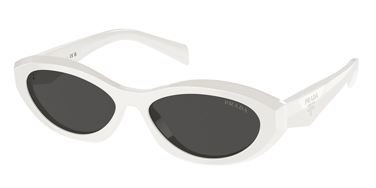 PRADA ホワイトラウンドサングラス　y2k Prada PR 26ZSF Asian Fit 17K08Z Cat Eye White Sunglasses