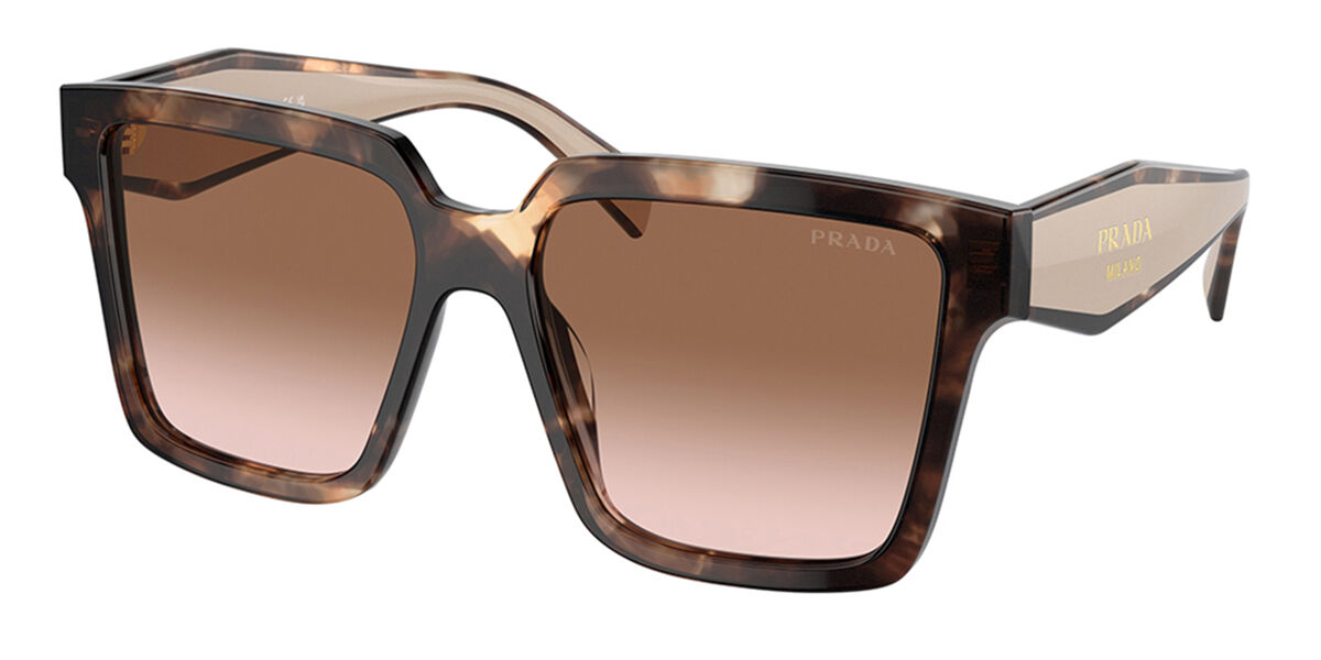 Prada PR 24ZSF Asian Fit 07R0A6 Square Caramel Tortoise Sunglasses