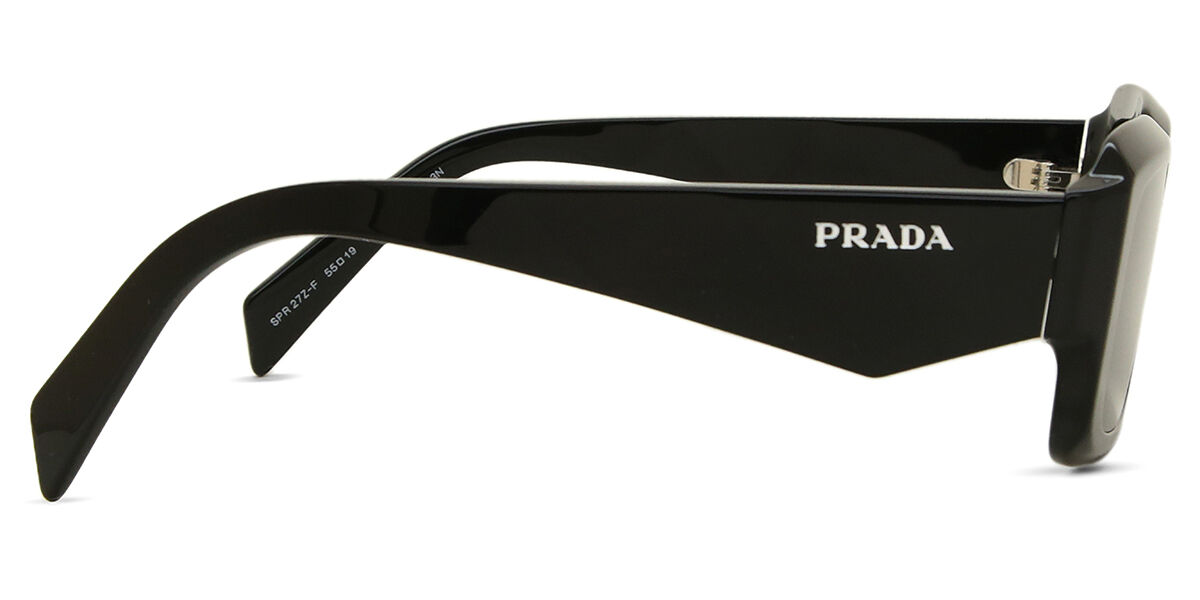 Prada PR 27ZSF Asian Fit 16K08Z Rectangle Black Sunglasses