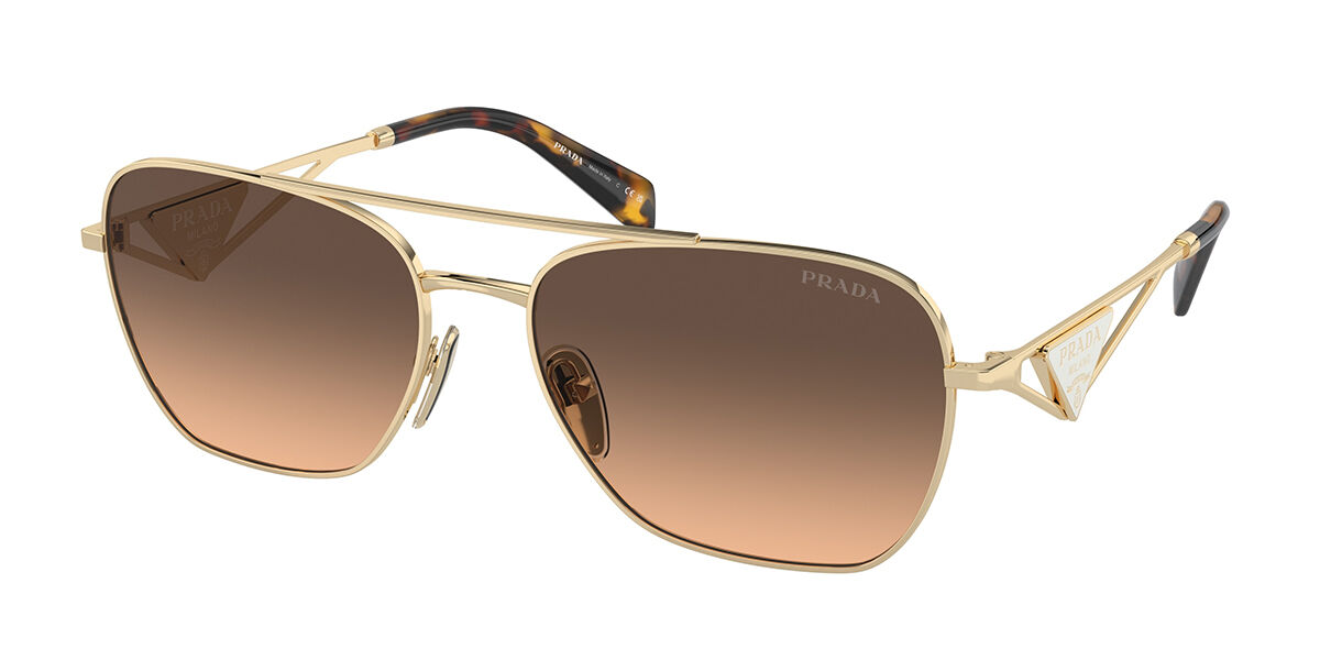Prada PR A50S ZVN50C Pilot Pale Gold Sunglasses | SmartBuyGlasses