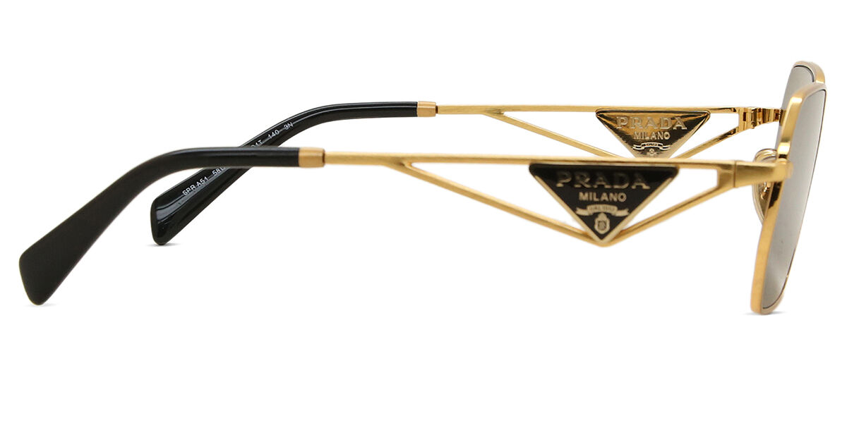 Prada PR A51S 15N01T Geometric Matte Gold Sunglasses