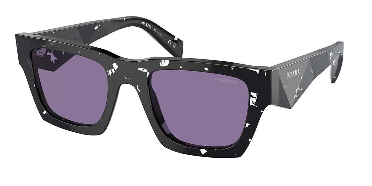 Prada PR A06SF Asian Fit 15O50B Square Black Clear Tortoise