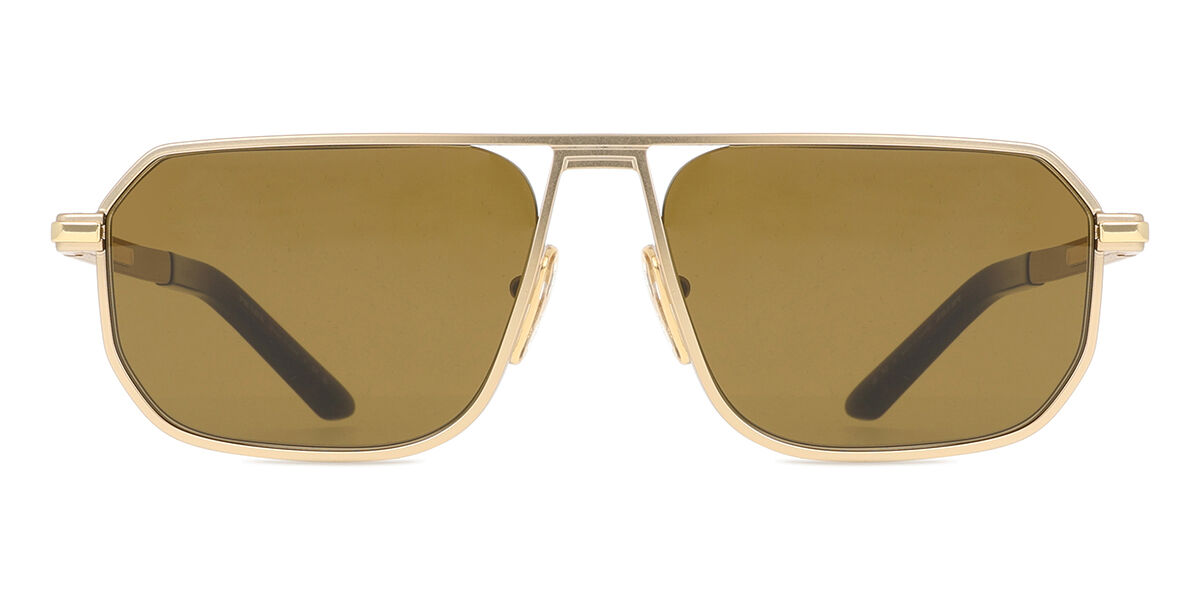 Prada PR A53S 1BK01T Square Matte Gold Sunglasses