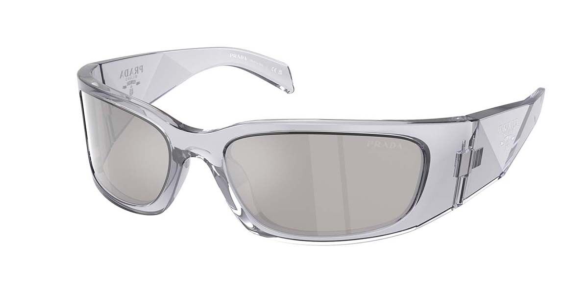 Prada PR A19S 1AB5S0 Wraparound Black Sunglasses | SmartBuyGlasses