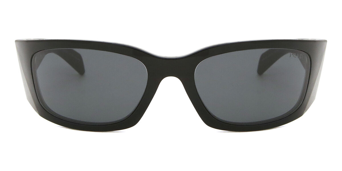 おはなまる　PRADA PR A19S 1AB5S0 サングラス Prada PR A19S 1AB5S0 Wraparound Black Sunglasses | SmartBuyGlasses