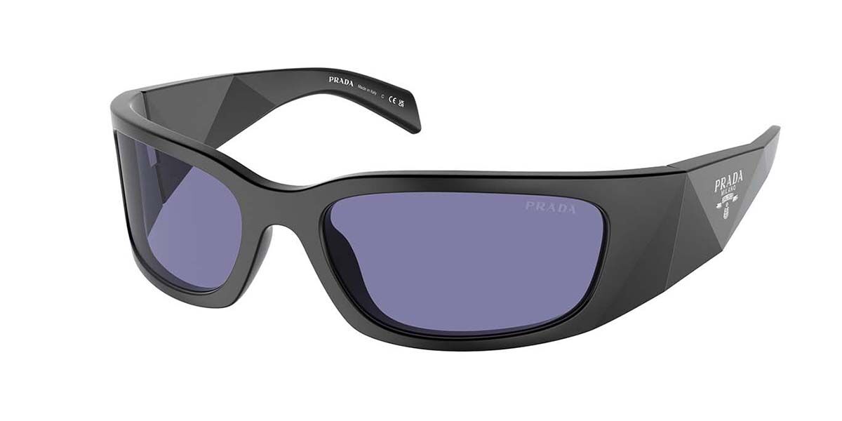 Prada PR A19S 1AB5S0 Wraparound Black Sunglasses | SmartBuyGlasses