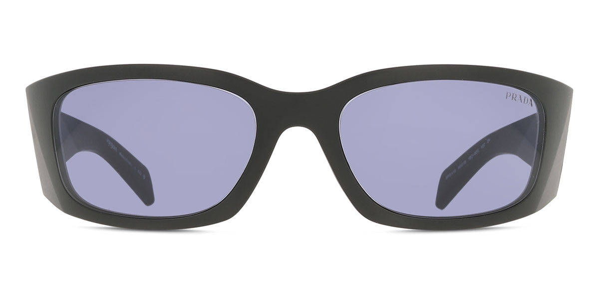 Prada PR A19S 1BO40G Wraparound Matte Black Sunglasses