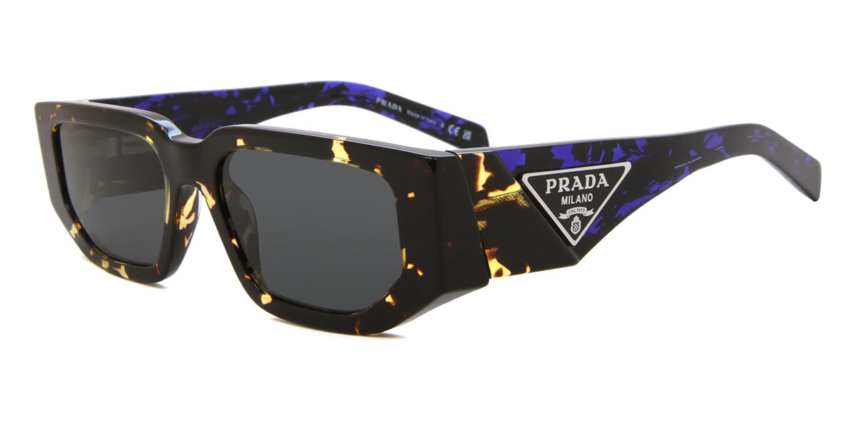 Prada PR 09ZS 16R5S0 Rectangle Black Turtle Malt Tortoise