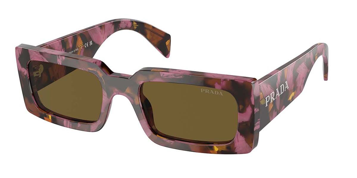 Prada PR A07SF Asian Fit 1AB5S0 Rectangle Black Sunglasses