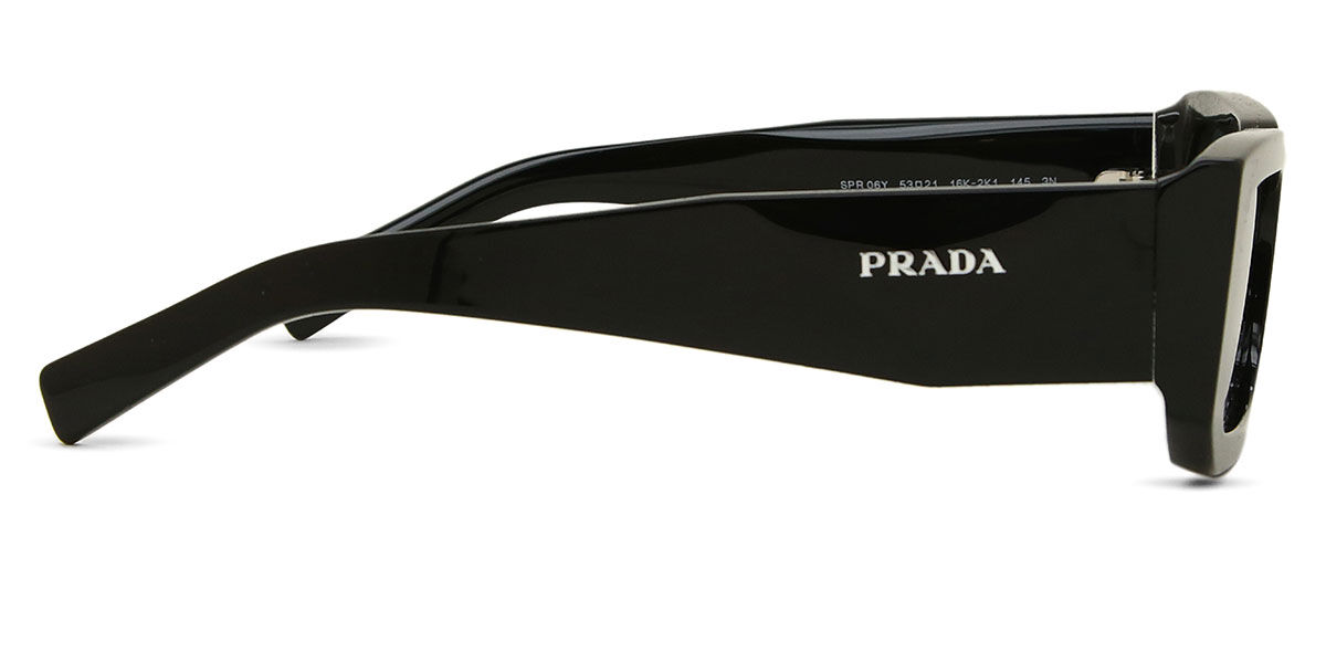 Prada PR 06YS 16K2K1 Rectangle Black Sunglasses | SmartBuyGlasses