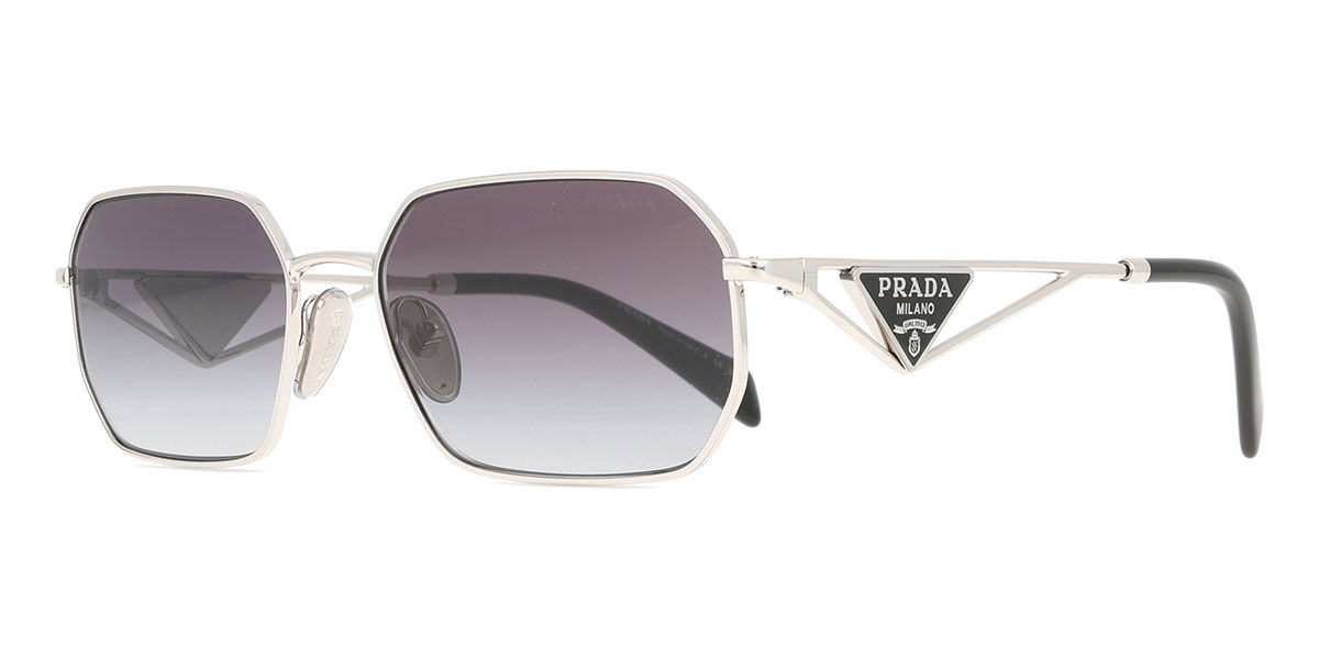 Prada PR A51S 1BC90A Geometric Silver Sunglasses | SmartBuyGlasses