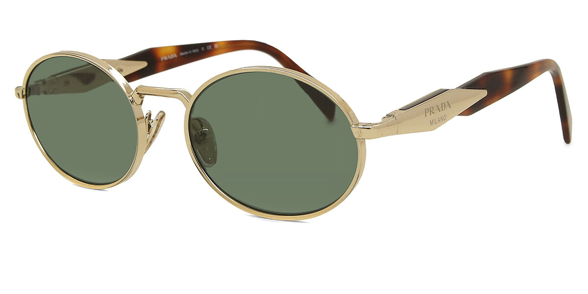 Prada PR 65ZS ZVN70L Oval Gold Sunglasses | SmartBuyGlasses Canada