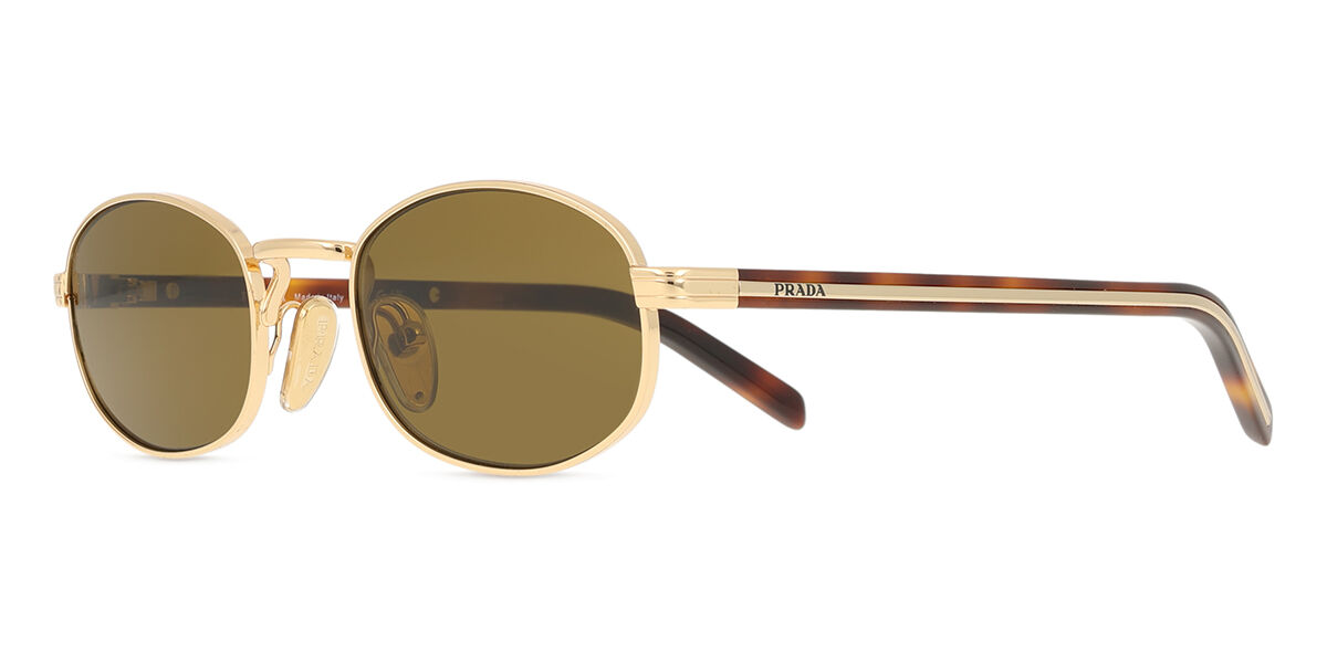 Prada PR B53S 5AK09Z Oval Gold Sunglasses | SmartBuyGlasses Canada