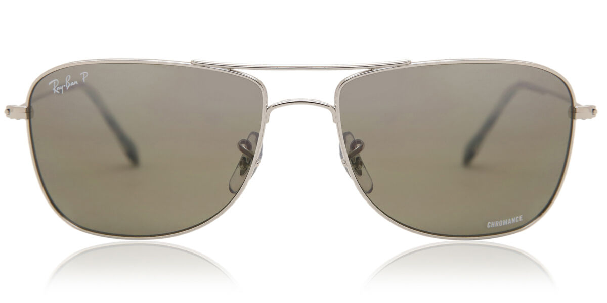 Ray-Ban RB3543 Chromance Polarized 003/5J Aviator Shiny Silver