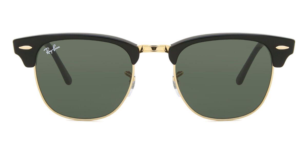 レイバン RayBan RB3016 CLUBMASTER W0365サングラス Ray-Ban RB3016/S Clubmaster W0365 Browline Black/Gold Sunglasses