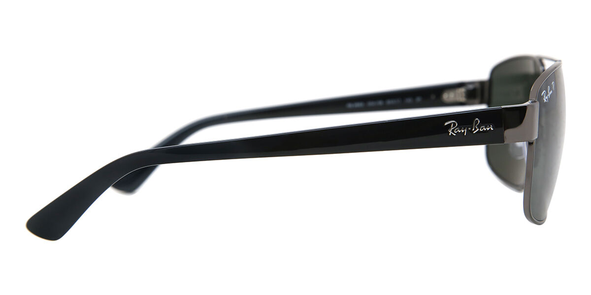 Ray-Ban RB3663 Polarized 004/58 Aviator Shiny Gunmetal Sunglasses