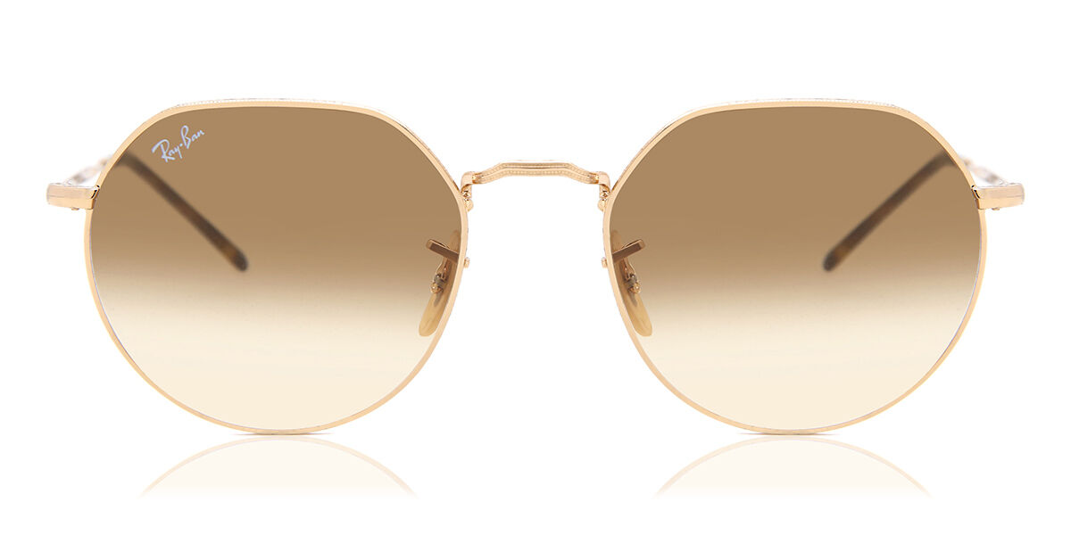 Ray-Ban RB3565 Jack 001/51 Oval Gold Sunglasses | SmartBuyGlasses