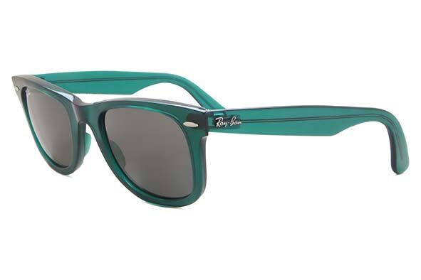 Ray-Ban RB2140 Wayfarer 6615B1 Square Transparent Green Sunglasses