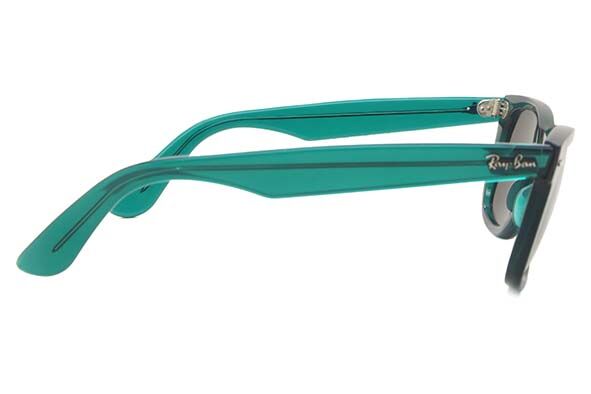 Ray-Ban RB2140 Wayfarer 6615B1 Square Transparent Green Sunglasses