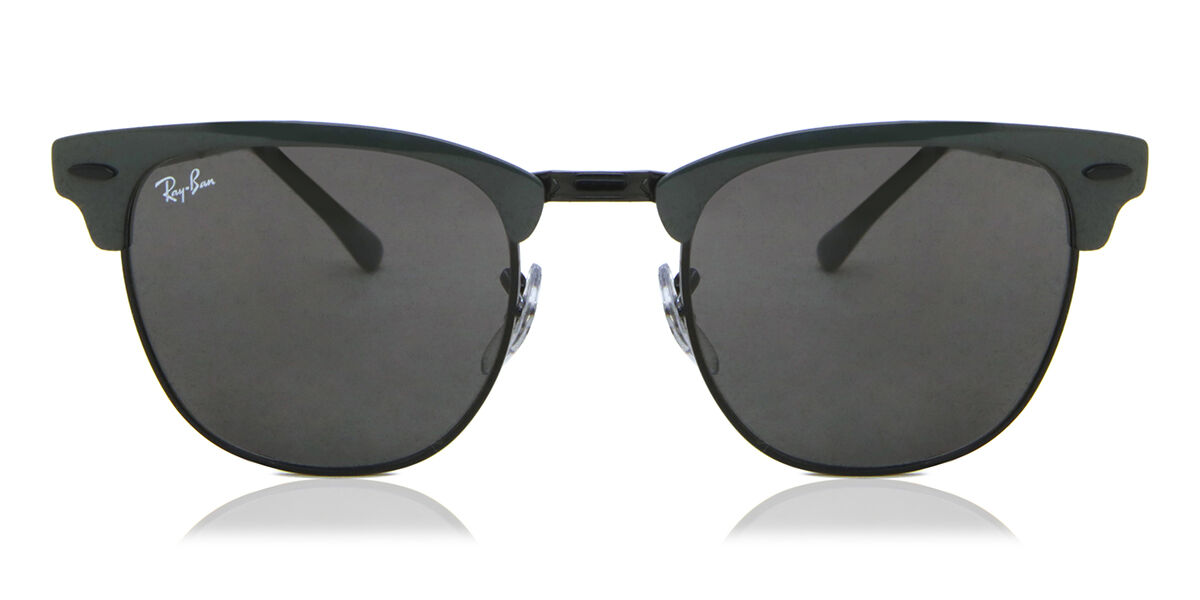 Ray-Ban RB3716 Clubmaster Metal 9256B1 Browline Grey on Black