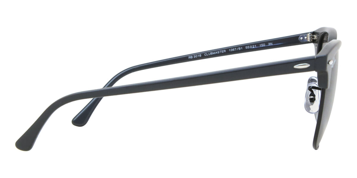 Ray-Ban RB3016 Clubmaster Asian Fit 1367B1 Browline Grey on Black