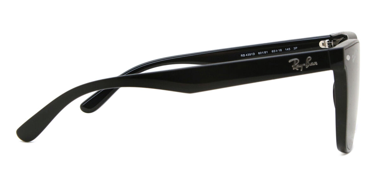 Ray-Ban RB4391D Asian Fit Polarized 601/81 Square Black Sunglasses