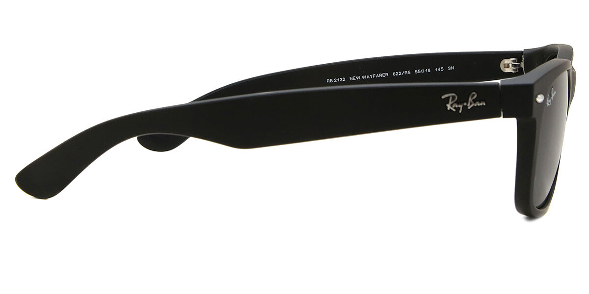 Ray-Ban RB2132 New Wayfarer 622/R5 Square Matte Rubber Black