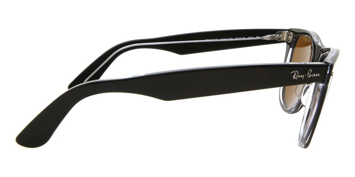 Ray-Ban RB2140 Wayfarer 129433 Square Black on Clear Sunglasses