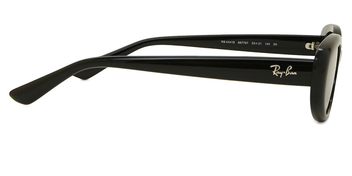Ray-Ban RB4441D Asian Fit 667787 Oval Black Sunglasses