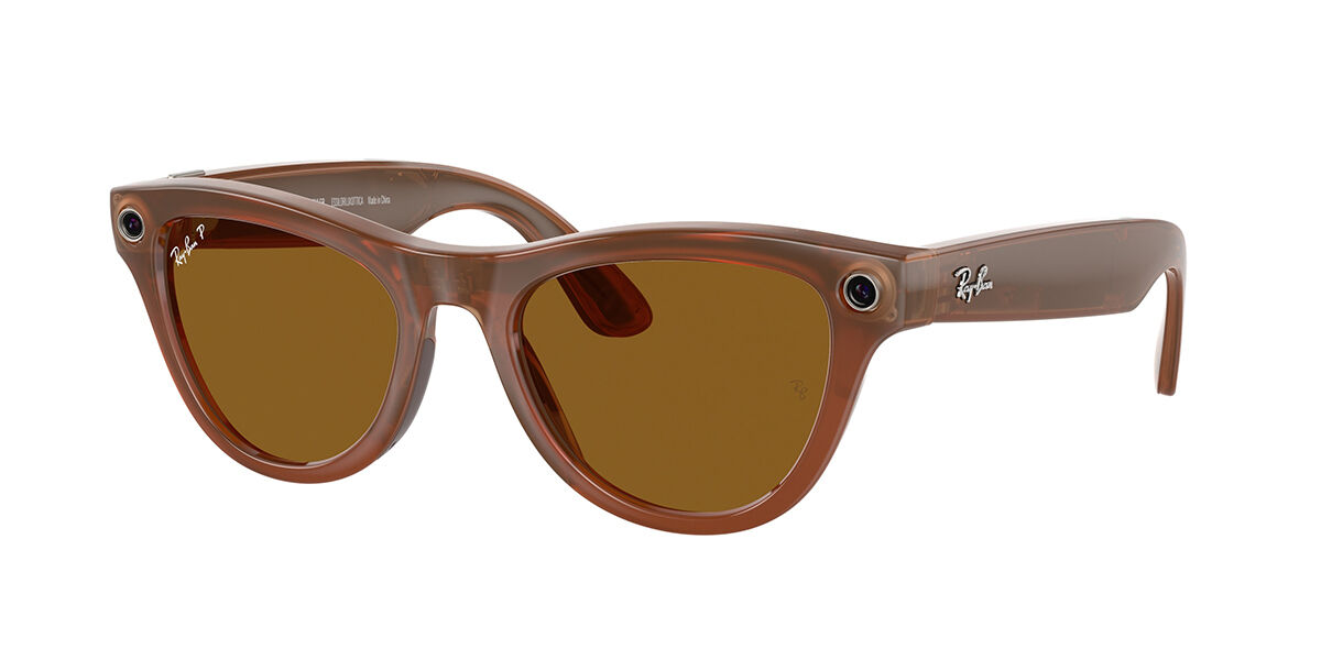 Ray-Ban Meta RW4010 Skyler Polarized 670683 Cat Eye Beige Brown