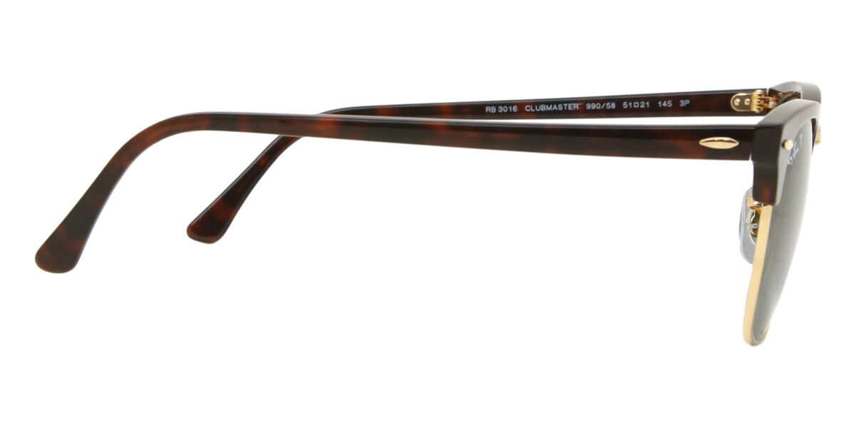 Ray-Ban RB3016/S Clubmaster Polarized 990/58 Square Red Havana