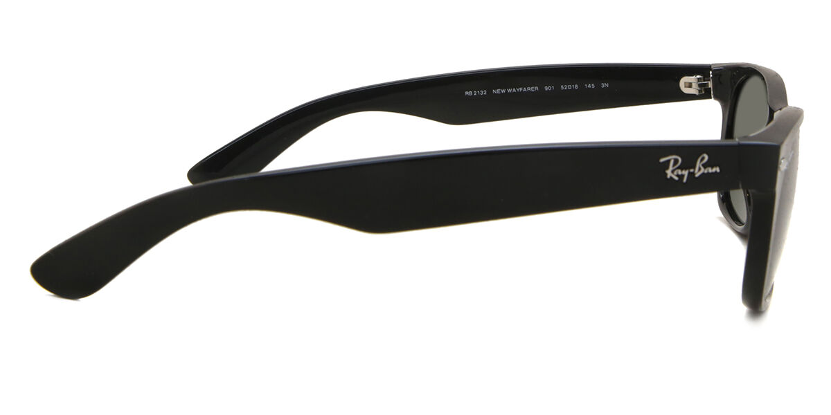 Ray-Ban NEW WAYFARER RB2132-F 黒 Ray-Ban RB2132 New Wayfarer 901 Square Black Sunglasses