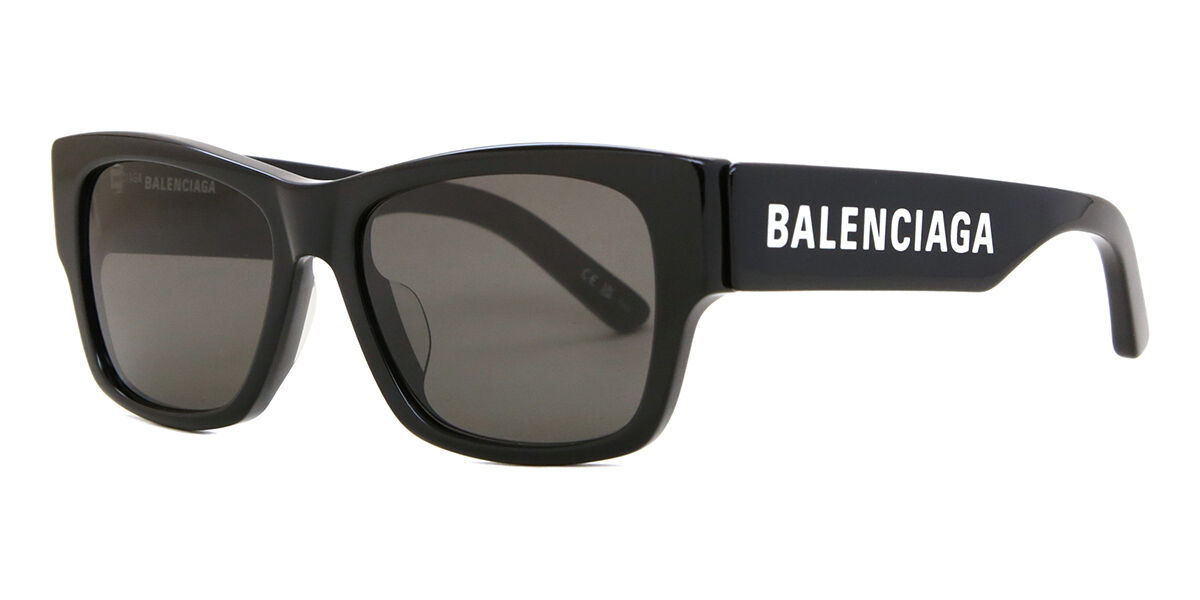 Balenciaga BB0262SA Asian Fit 001 Square Black Sunglasses