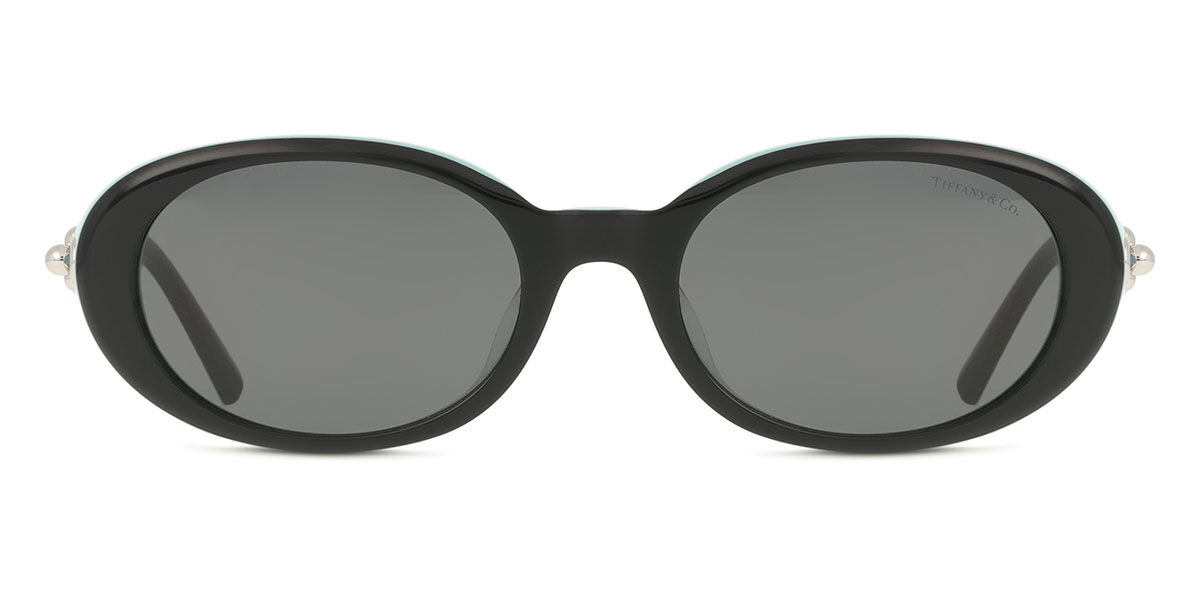Tiffany & Co. TF4242D Asian Fit 8055S4 Oval Black On Tiffany Blue