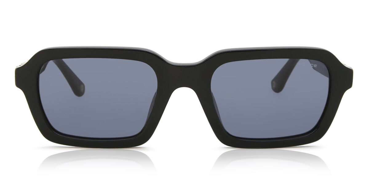 Police SPLL14 ORIGINS 57 0700 Square Shiny Black Sunglasses