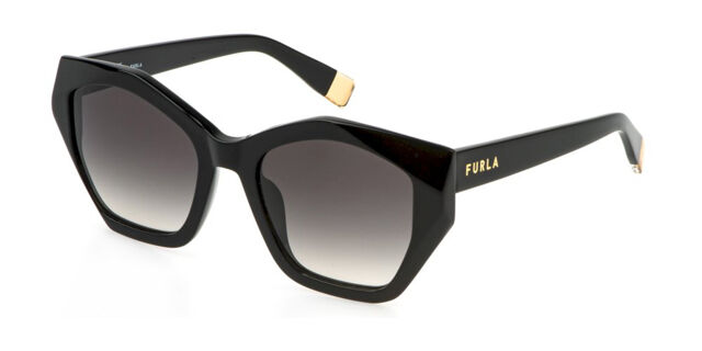 Furla SFU885 0700 Geometric Shiny Black Sunglasses  display picture 2