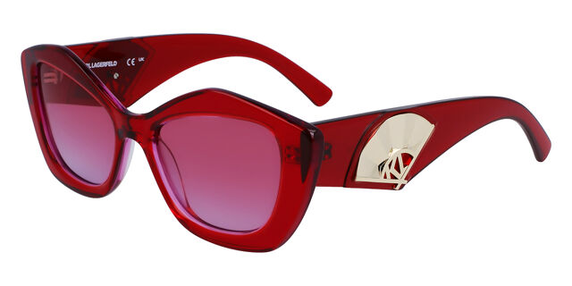 KARL LAGERFELD Red Rectangular Women\'s Sunglasses w/ Case - EUC Karl Lagerfeld | Women main image 4