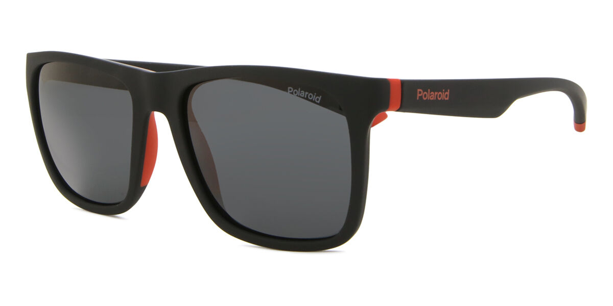 Polaroid PLD 2141/S Polarized BLX/M9 Rectangle Matte Black Red