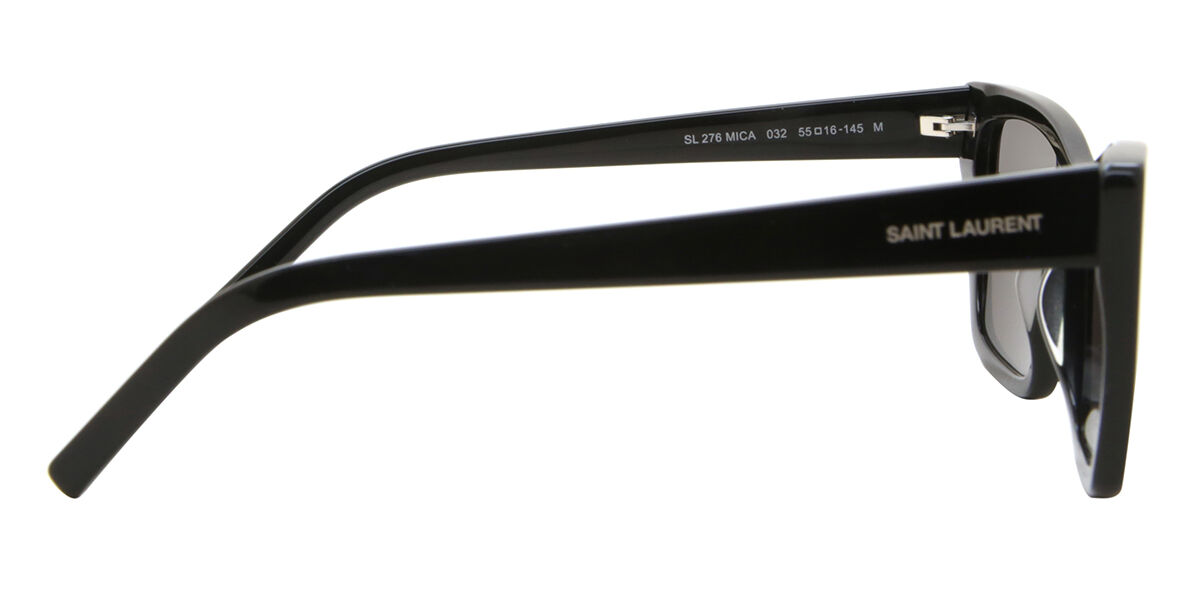 Saint Laurent SL 276 MICA 032 Cat Eye Shiny Black Sunglasses
