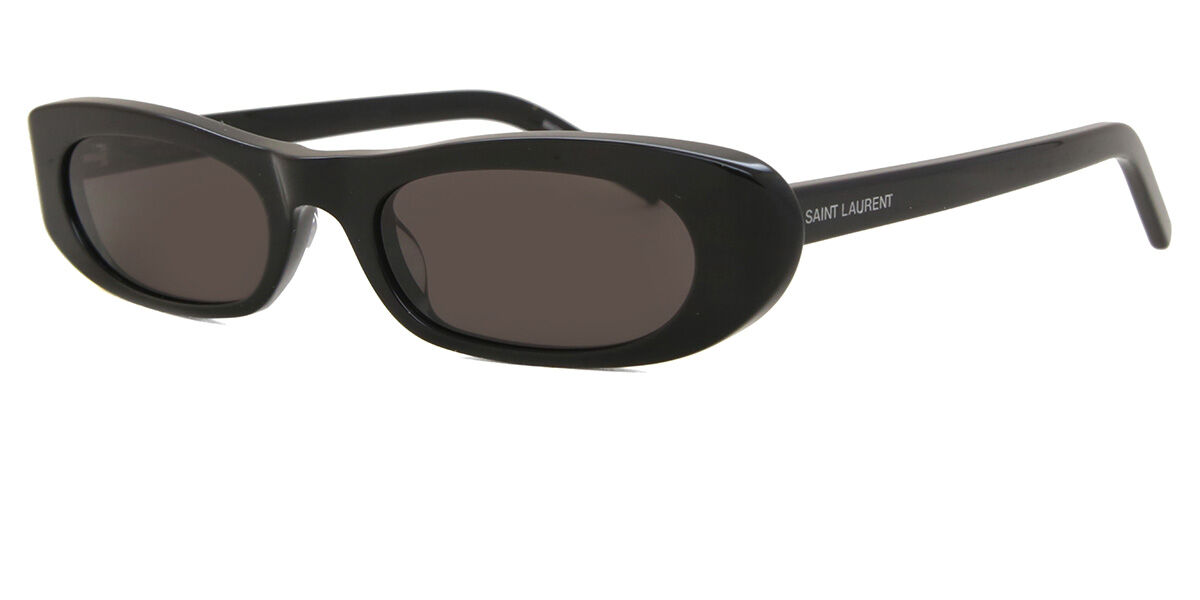 Saint Laurent SL 557 SHADE 001 Oval Shiny Black Sunglasses