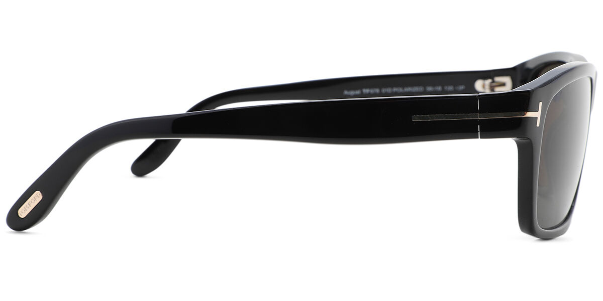 Tom Ford FT0678 AUGUST Polarized 01D Rectangle Black Sunglasses