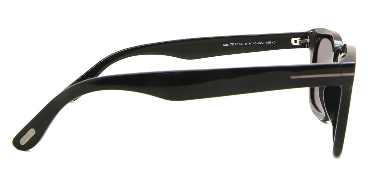 Tom Ford FT0751-N DAX 01A Square Shiny Black Sunglasses