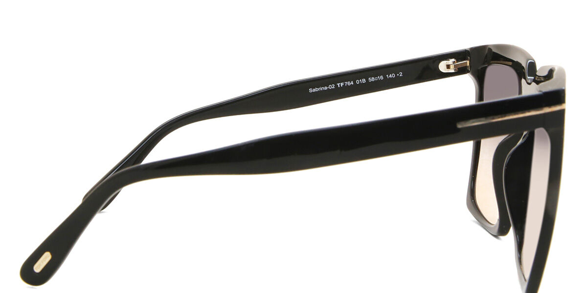 Tom Ford FT0764 SABRINA-02 01B Browline Shiny Black Sunglasses