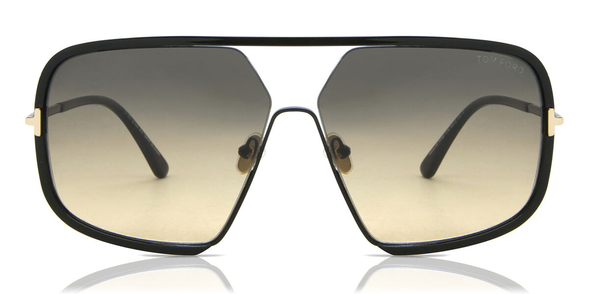 Tom Ford FT0867 WARREN-02 01B Pilot Shiny Black Sunglasses