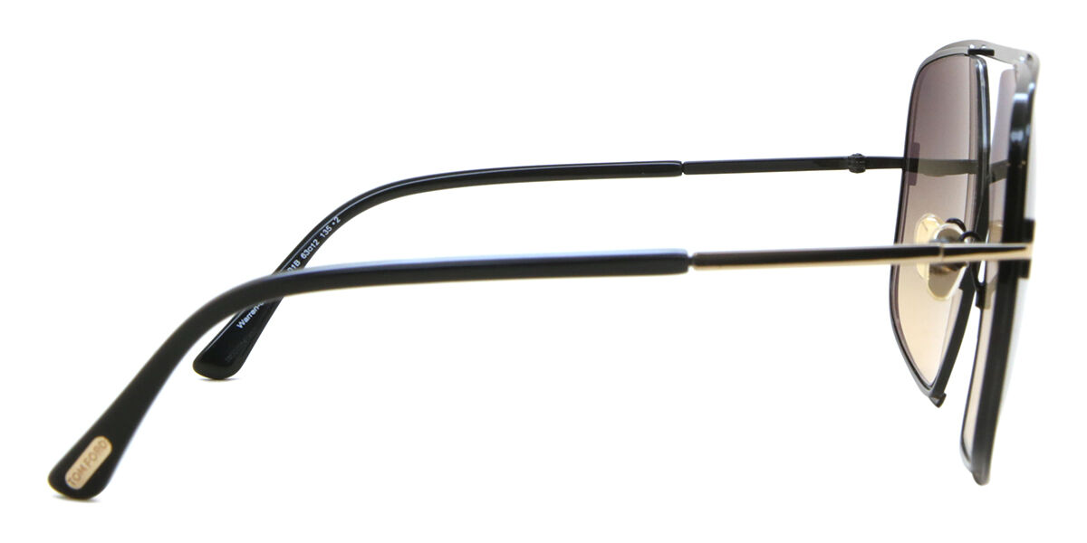 Tom Ford FT0867 WARREN-02 01B Pilot Shiny Black Sunglasses